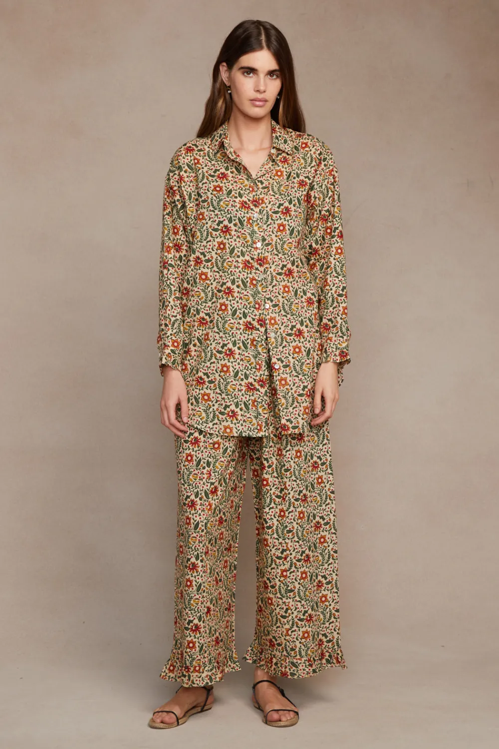 New Noelle Block Print Set Pine Loungewear - Chan Luu Jewelry